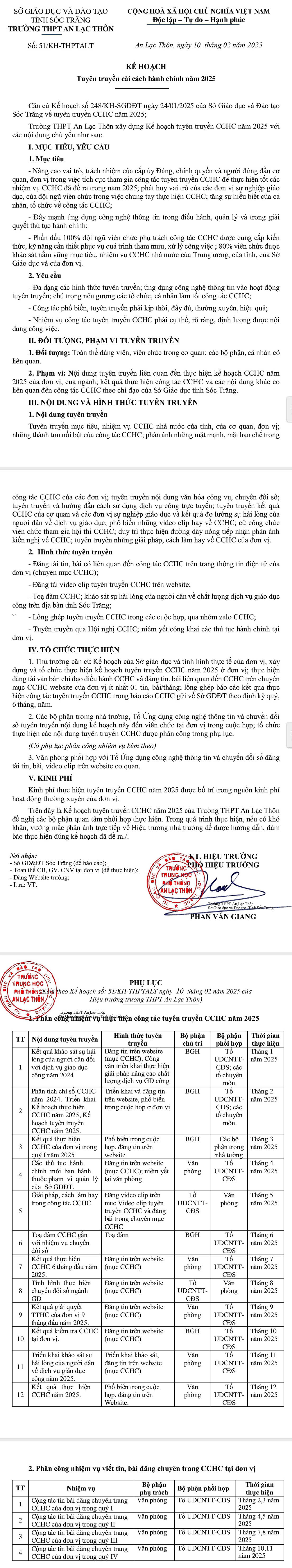 Kế hoạch Tuyên truyền cải cách hành chính năm 2025