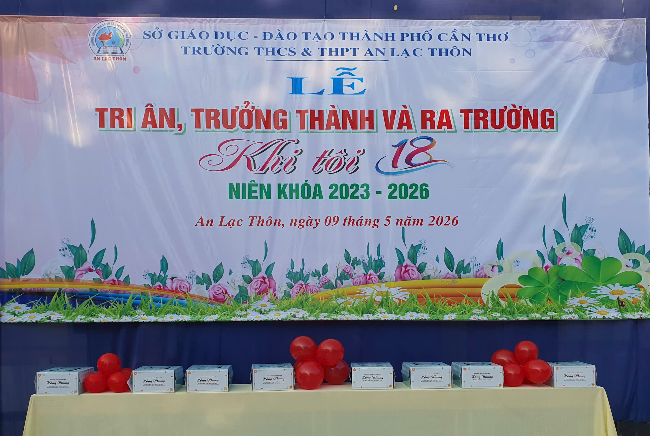 Trường THCS&THPT An Lạc Thôn tổ chức lễ tri ân, trưởng thành và ra trường cho học sinh lớp 12 niên khóa 2023-2026