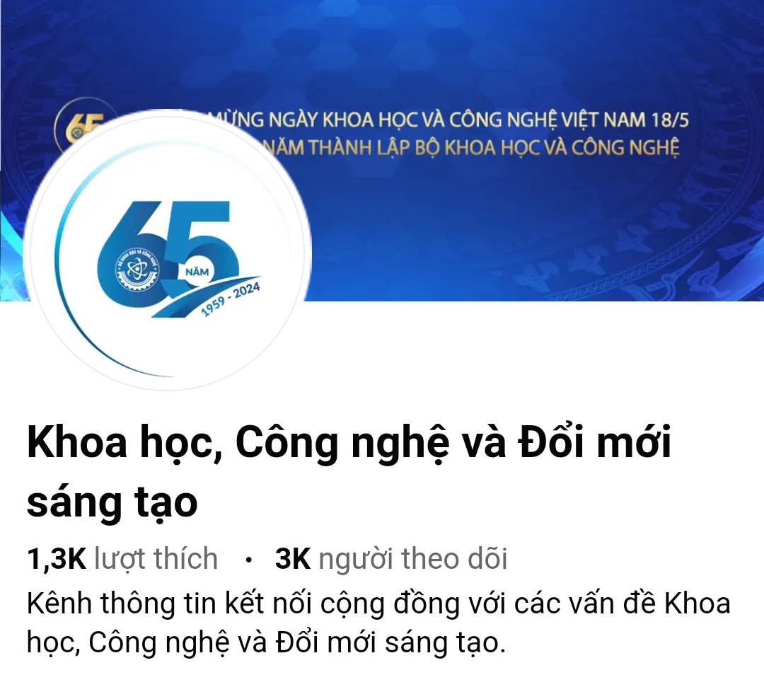 Fanpage Sở KHOA HỌC CÔNG NGHỆ