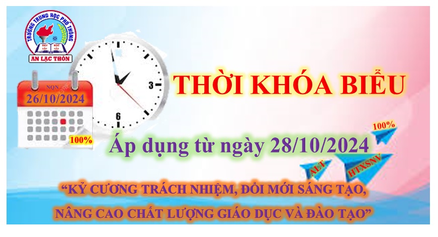 Thời khóa biểu áp dụng từ ngày 28/10/2024