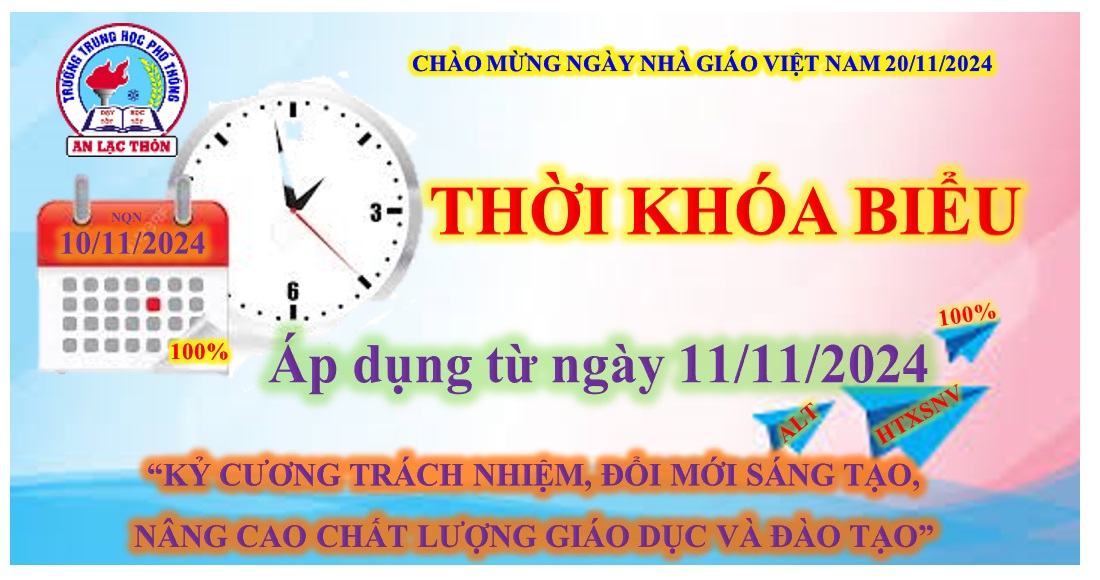 Thời khóa biểu áp dụng từ ngày 11/11/2024