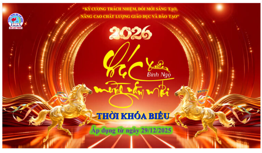 Thời khóa biểu áp dụng từ 05/01/2026