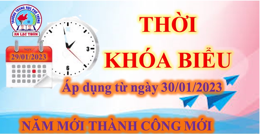 Thời khóa biểu áp dụng ngày 30/01/2023