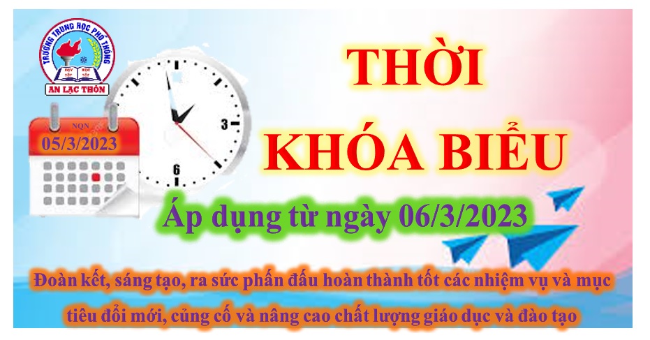 Thời khóa biểu áp dụng ngày 06/3/2023